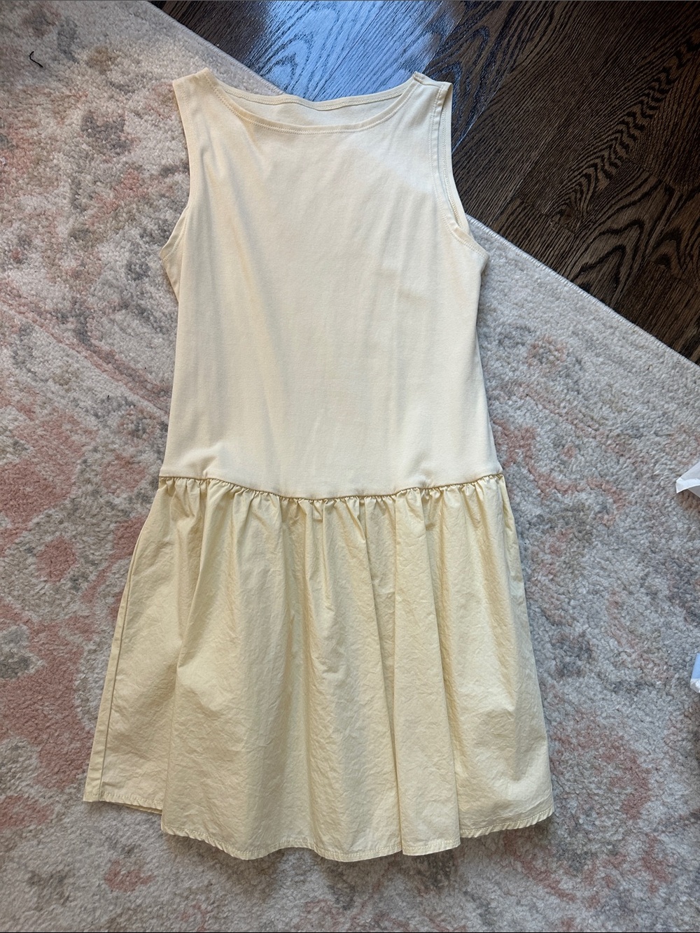 Women Cream Sleeveless Drop-Waist Dress